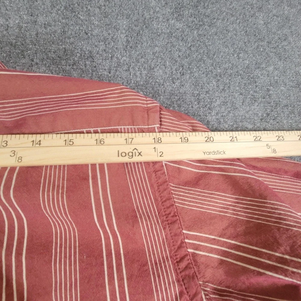 RA.RE Shirt Mens 2XL Red Striped Embroidered Rose Button Up Made in Italy Cotton